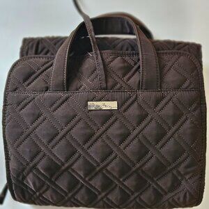 Vera Bradley Brown Cloth Hanging Travel Organizer Toiletries Cosmetic Bag